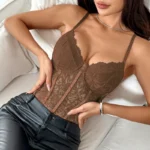 Sexy Sheer Floral Lace Bodysuit Lingerie With Underwire Support - Image 21