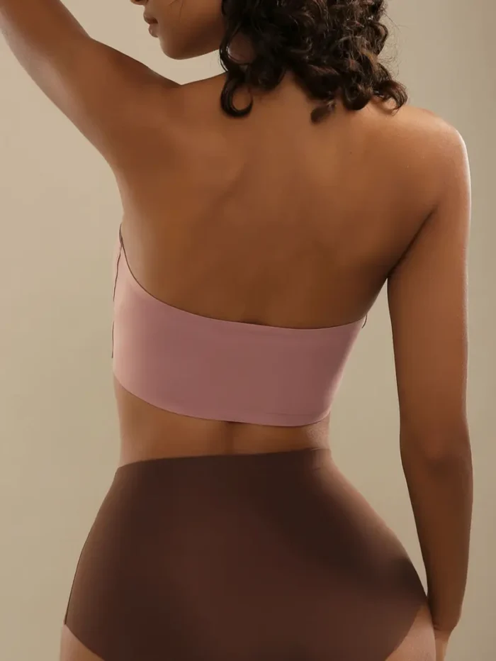 Front Closure Strapless Bandeau Padded Comfortable Wireless Bra - Image 19