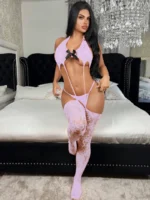 Sheer Lace Bowknot Garter Fishnet Bodystocking - Image 9