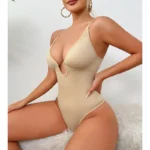 Hip Lifting Seamless Shapewear Sexy Deep V Wireless Backless Bodysuit - Image 16