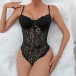 Sexy Sheer Floral Lace Bodysuit Lingerie With Underwire Support - Image 17