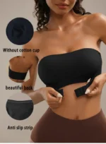 Front Closure Strapless Bandeau Padded Comfortable Wireless Bra - Image 3