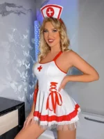 Playful Nurse Costume Lingerie Dress - Image 3