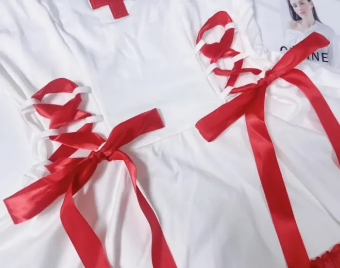 Playful Nurse Costume Lingerie Dress - Image 8