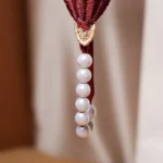 Low-Rise Open Crotch Embroidery Panties Pearl Massage Thongs Underwear - Image 4