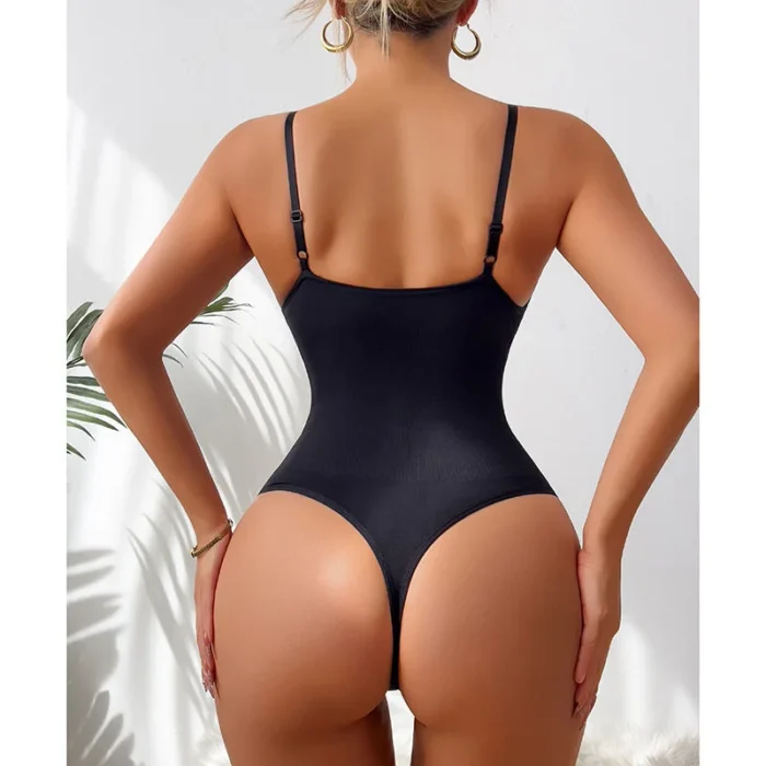 Hip Lifting Seamless Shapewear Sexy Deep V Wireless Backless Bodysuit - Image 7
