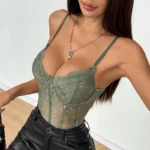 Sexy Sheer Floral Lace Bodysuit Lingerie With Underwire Support - Image 7