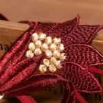 Low-Rise Open Crotch Embroidery Panties Pearl Massage Thongs Underwear - Image 3