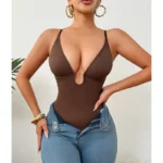 Hip Lifting Seamless Shapewear Sexy Deep V Wireless Backless Bodysuit - Image 25