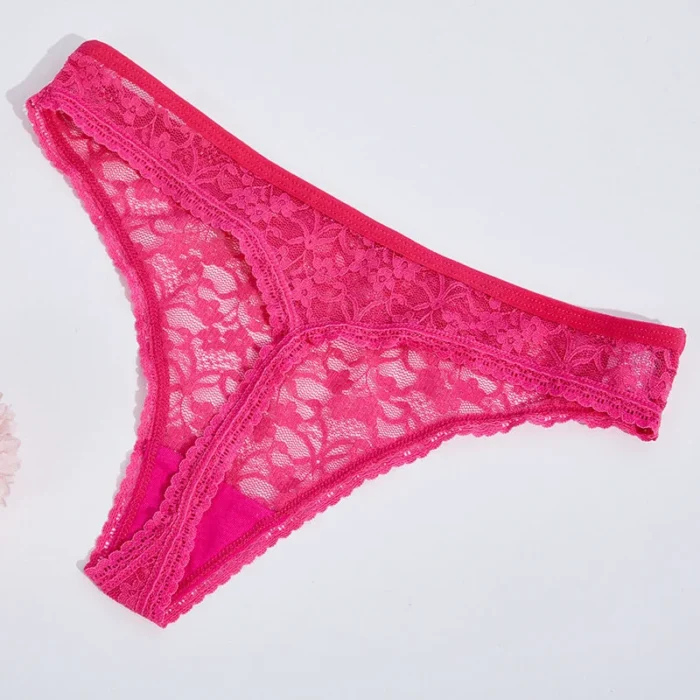 Sexy Sheer Lace Thong Panties - Image 12