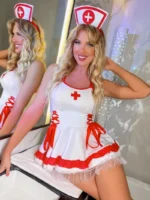 Playful Nurse Costume Lingerie Dress - Image 5
