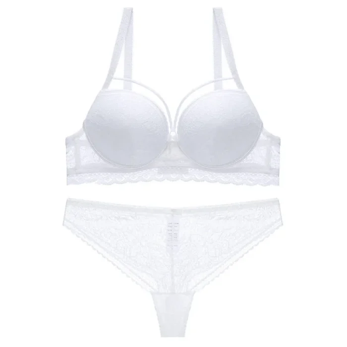 Sexy Lace Strappy Push Up Bra & Panty Lingerie Set - Image 14