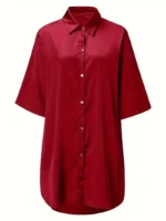 Satin Button-Down Shirt Nightdress - Image 15
