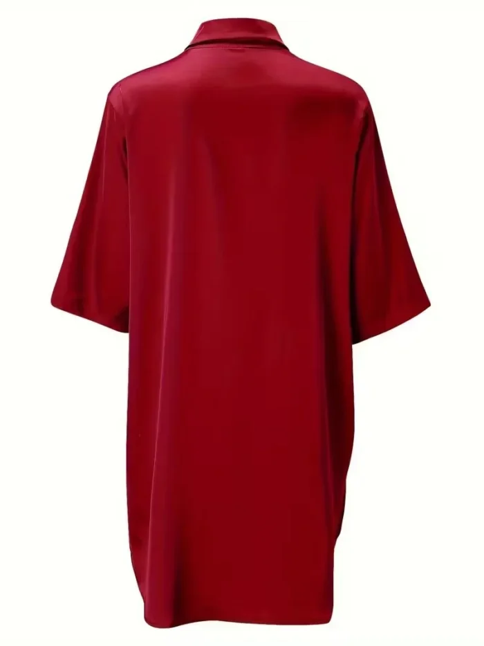 Satin Button-Down Shirt Nightdress - Image 16