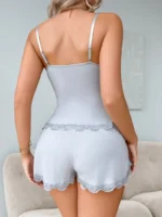 Lace Trim Cami Shorts Set Sexy Lingerie Set - Image 16