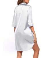 Satin Button-Down Shirt Nightdress - Image 18