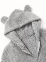 Cozy Fuzzy Hooded Onesie Pajamas for Women – Long Sleeve Zip Up Jumpsuit Sleepwear - Image 20