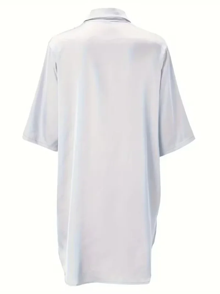 Satin Button-Down Shirt Nightdress - Image 21
