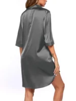 Satin Button-Down Shirt Nightdress - Image 23