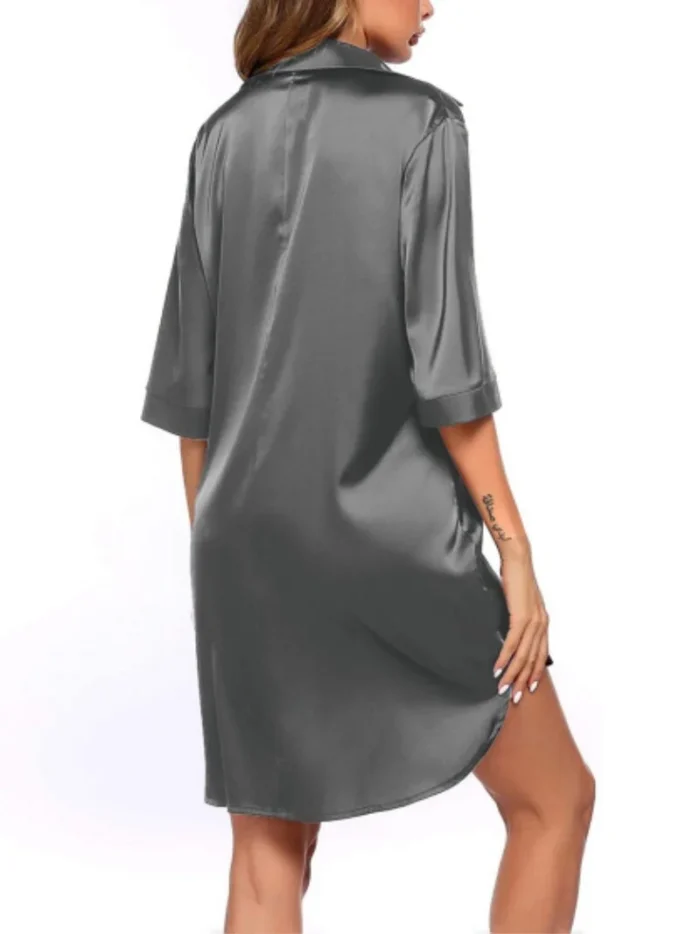 Satin Button-Down Shirt Nightdress - Image 23