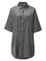 Satin Button-Down Shirt Nightdress - Image 24