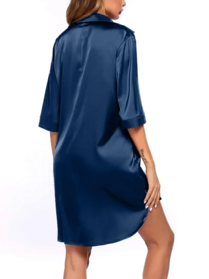 Satin Button-Down Shirt Nightdress - Image 27