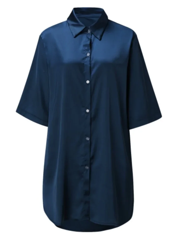 Satin Button-Down Shirt Nightdress - Image 28