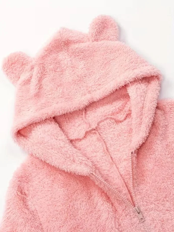 Cozy Fuzzy Hooded Onesie Pajamas for Women – Long Sleeve Zip Up Jumpsuit Sleepwear - Image 28