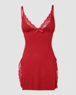 Sexy Lace Babydoll Nightdress – Side Slit Slip Lingerie with Thong - Image 33