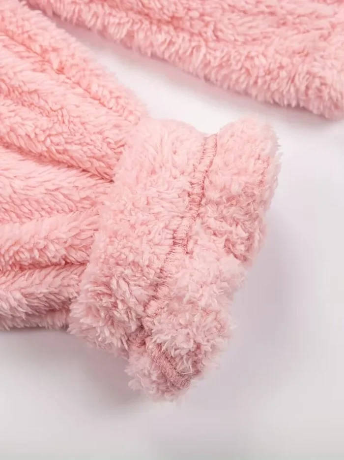 Cozy Fuzzy Hooded Onesie Pajamas for Women – Long Sleeve Zip Up Jumpsuit Sleepwear - Image 33