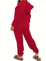 Cozy Fuzzy Hooded Onesie Pajamas for Women – Long Sleeve Zip Up Jumpsuit Sleepwear - Image 35