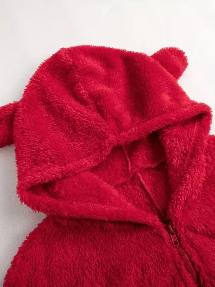 Cozy Fuzzy Hooded Onesie Pajamas for Women – Long Sleeve Zip Up Jumpsuit Sleepwear - Image 37