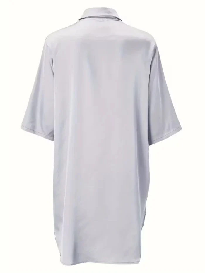 Satin Button-Down Shirt Nightdress - Image 11