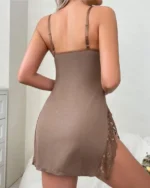 Sexy Lace Babydoll Nightdress – Side Slit Slip Lingerie with Thong - Image 54