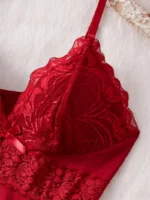Lace Trim Cami Shorts Set Sexy Lingerie Set - Image 7