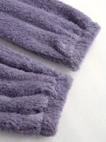 Cozy Fuzzy Hooded Onesie Pajamas for Women – Long Sleeve Zip Up Jumpsuit Sleepwear - Image 7