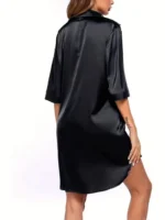 Satin Button-Down Shirt Nightdress - Image 3