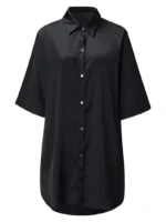 Satin Button-Down Shirt Nightdress - Image 5