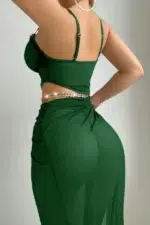 Sexy Sheer Mesh One-Piece Nightdress with Cutout & Chain Detail - Image 12
