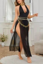 Exotic Sheer Split Maxi Babydoll Lingerie Dress - Image 7