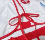 Sexy Nurse Costume Lingerie Set with Mini Skirt & Hat – White/Red - Image 9