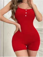 Sweetheart Back Mesh Panel Bodysuit Romper - Image 8
