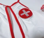 Sexy Nurse Costume Lingerie Set with Mini Skirt & Hat – White/Red - Image 8