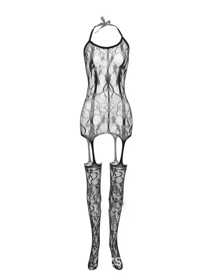 Sexy Lace Halter Backless Bodystocking - Image 6