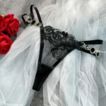 Black Floral Lace 3-Piece Lingerie Set with Garter Belt – Sexy Bra, Panty & Suspender Set - Image 11