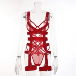 Strappy Harness Hollow Out Underwired 2 Piece Lingerie Set - Image 17