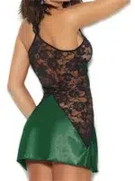 Satin & Lace Mesh Nightdress Elegant Floral Panel Slip Dress - Image 10