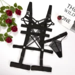Strappy Harness Hollow Out Underwired 2 Piece Lingerie Set - Image 7