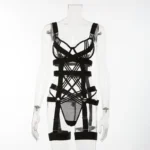 Strappy Harness Hollow Out Underwired 2 Piece Lingerie Set - Image 9