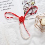 Rose & Pearl Embellished Strappy G-String - Image 6